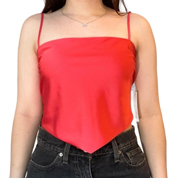 Sunday Best Red Satin Tie Back Camisole Top - Picture 1 of 3